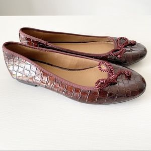 ASOS Loretta bow ballet flats in brown croc